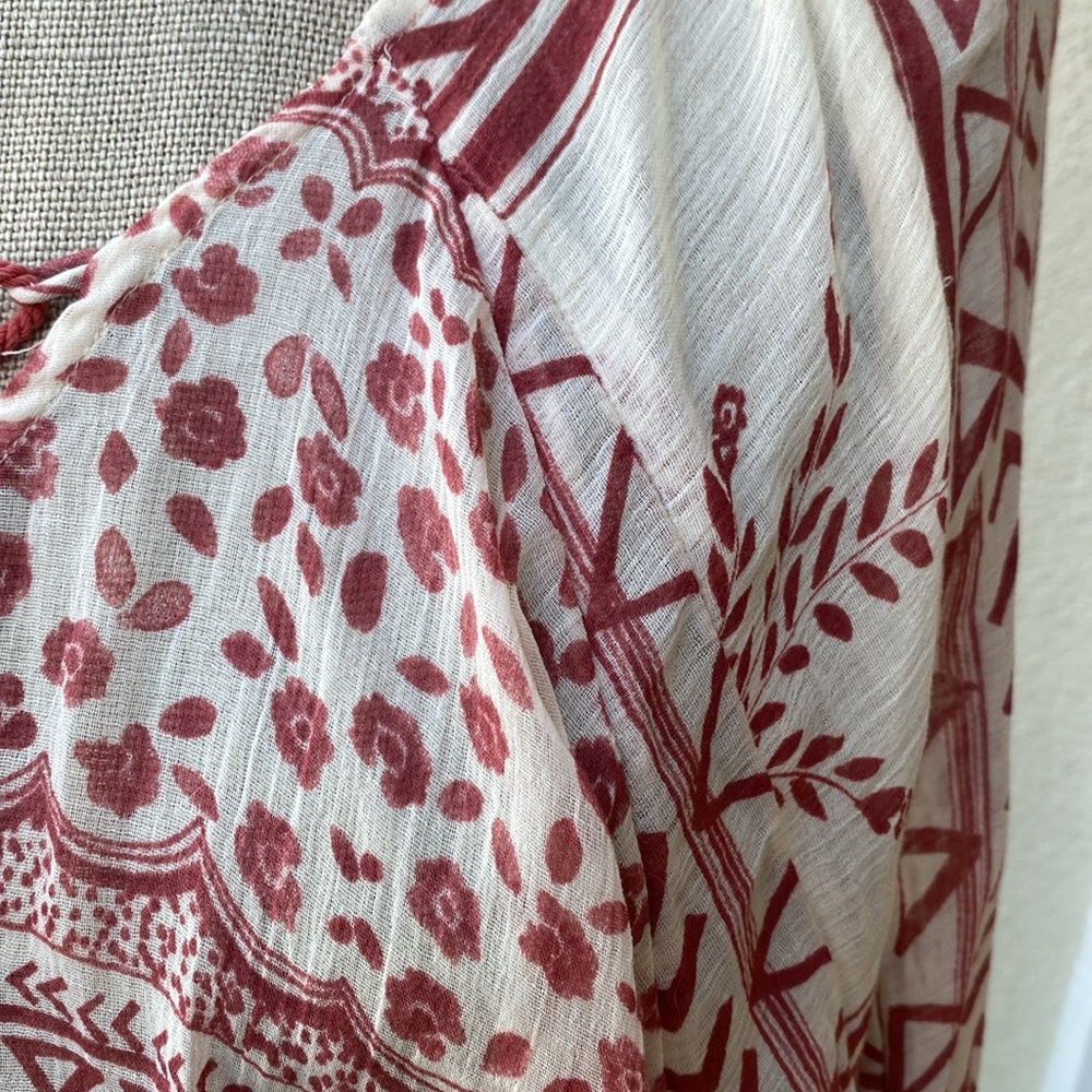 Free People Yo Yo Geo Peasant sheer blouse. So pretty, feminine and fun. - Picture 5 of 13
